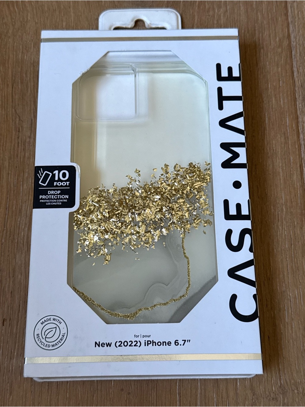 New CASE-MATE Gold Glitter Marble Phone Case for iPhone 6.7" (2022) glitter gold